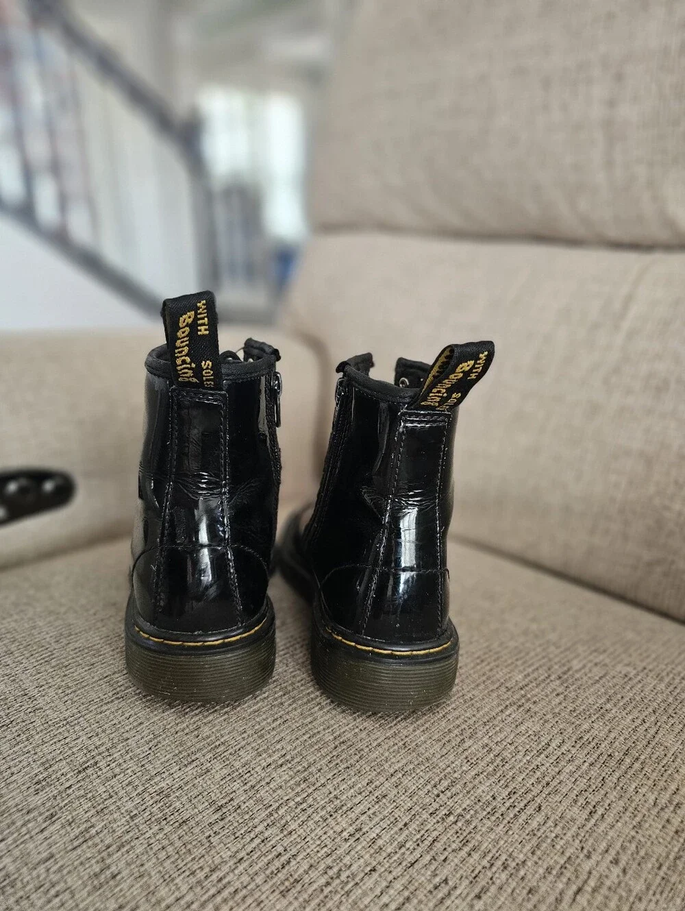 Dr. Martens Junior 1460 Patent Leather Lace Up Boots Size 3